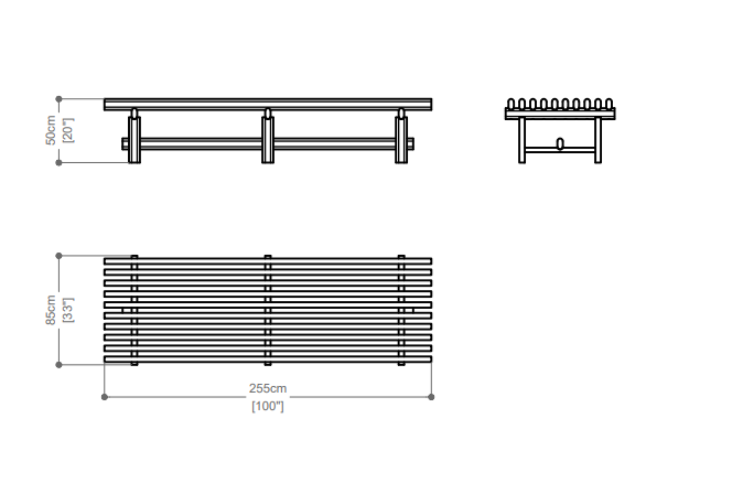 Image of the main dimensions of the product